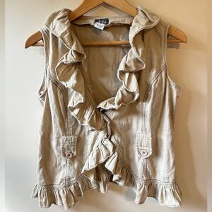 Dots Cotton Ruffle Vest Top